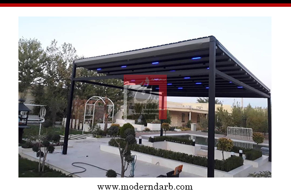 سقف متحرک حیاط با سقف کاذب حیاط